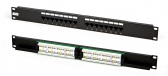 Патч-панель 19", 1U, 16 портов RJ-45, категория 5e, Dual IDC, Hyperline PP2-19-16-8P8C-C5e-110D