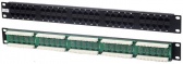 Патч-панель 19", 1U, 50 портов RJ-45, Dual IDC (телеф. раскладка, 2 пары на порт 3,6,4,5), Hyperline PP-19-50T-8P8C-C2-110D