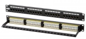 Патч-панель 19", 1U, 24 порта RJ-45, категория 6, Dual IDC (задний кабельный организатор в комплекте), Hyperline PP2-19-24-8P8C-C6-110