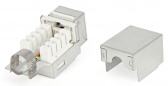 Вставка Keystone Jack RJ-45(8P8C), категория 5e, экранированная, Dual IDC, белая Hyperline KJ2-8P8C-C5e-90-SH-F-WH