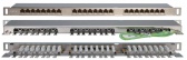 Патч-панель высокой плотности 19", 0.5U, 24 порта RJ-45, категория 6, Dual IDC, экранированная, Hyperline PPHD-19-24-8P8C-C6-SH-110D