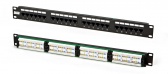 Патч-панель 19", 1U, 24 портов RJ-45, категория 5e, Dual IDC, Hyperline PP2-19-24-8P8C-C5e-110D